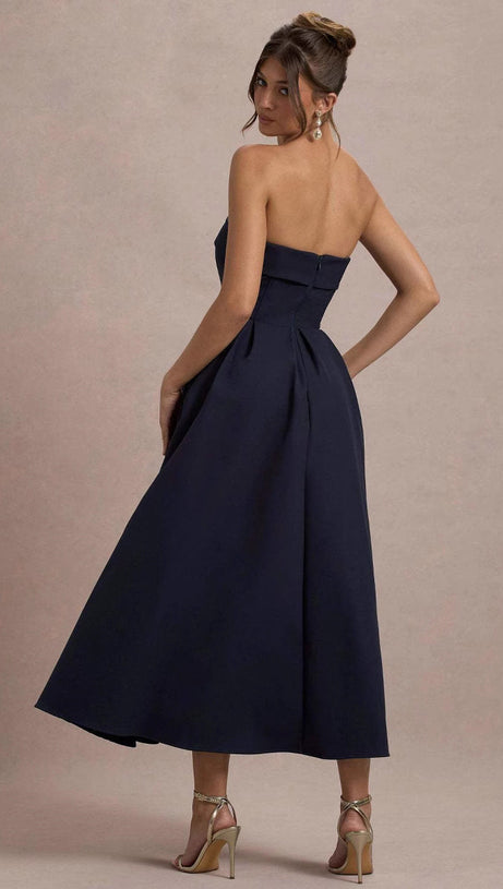 white bandeau midi dress