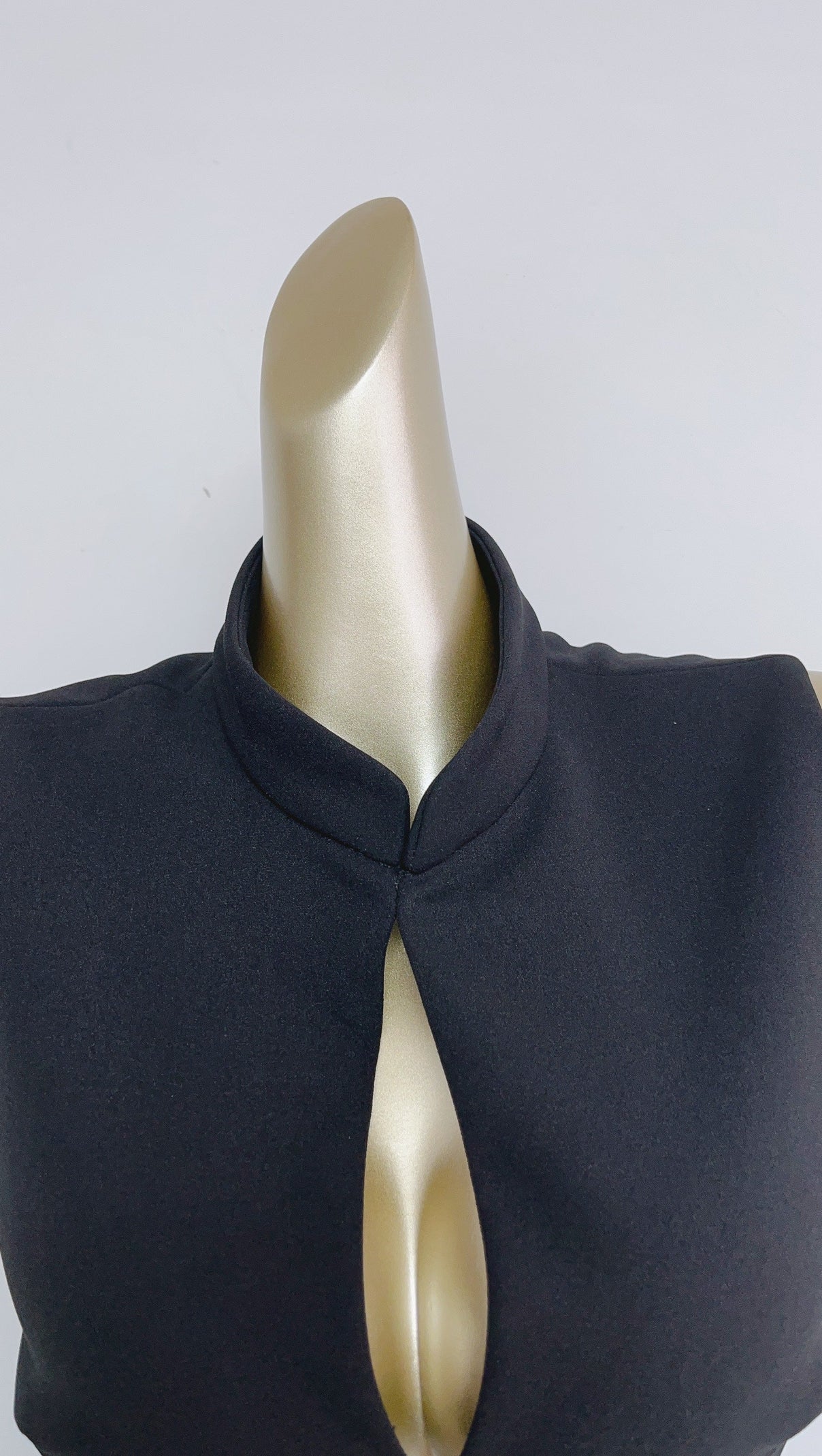 AIIZIE STAND COLLAR CUTOUT MINI DRESS IN BLACK - product image