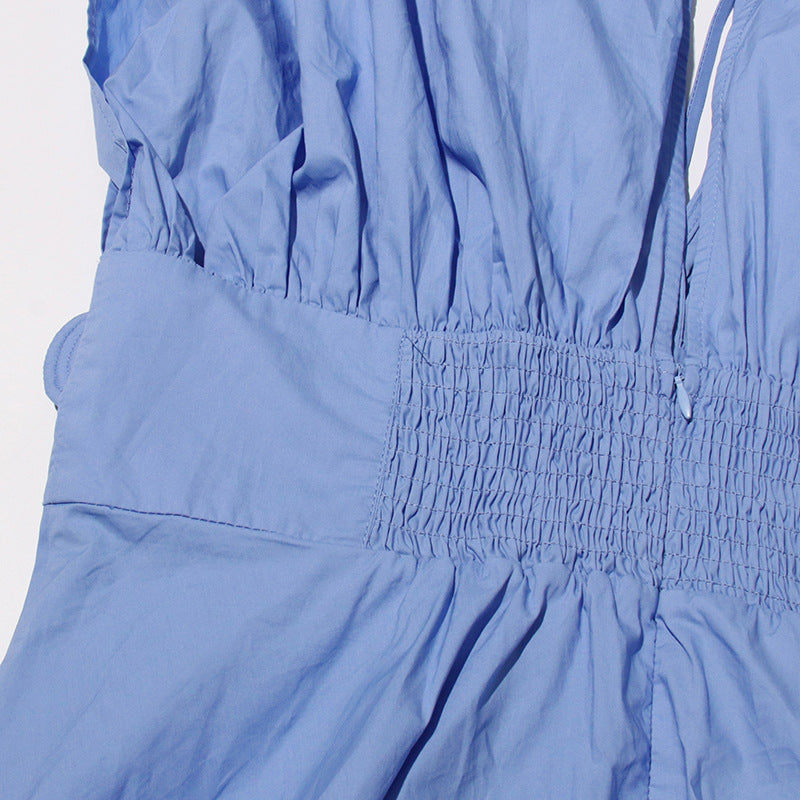 ABITO MIDI CON APPLICAZIONI PATCHWORK BLU