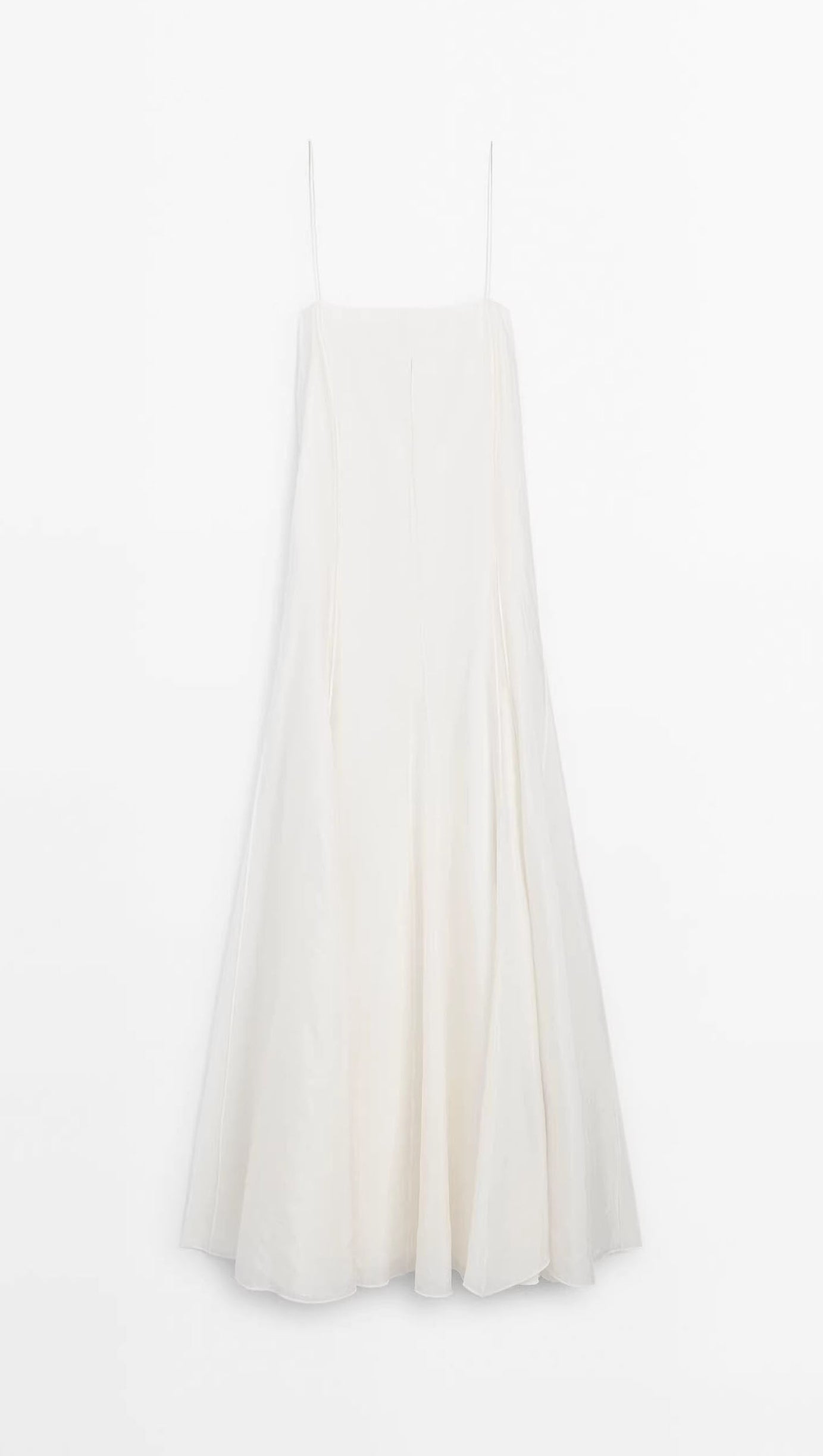 white off-shoulder drape long slip dress