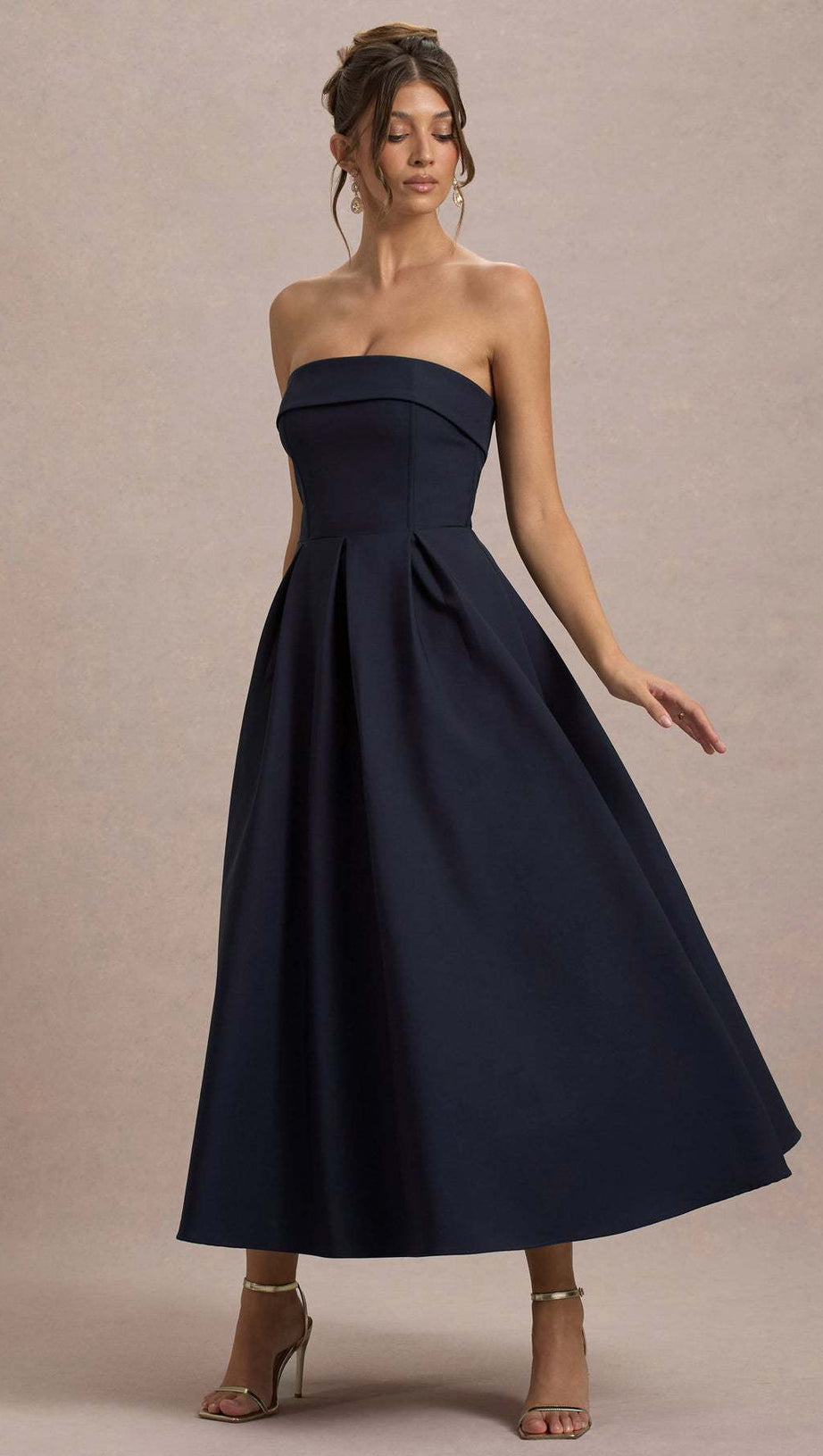 white bandeau midi dress
