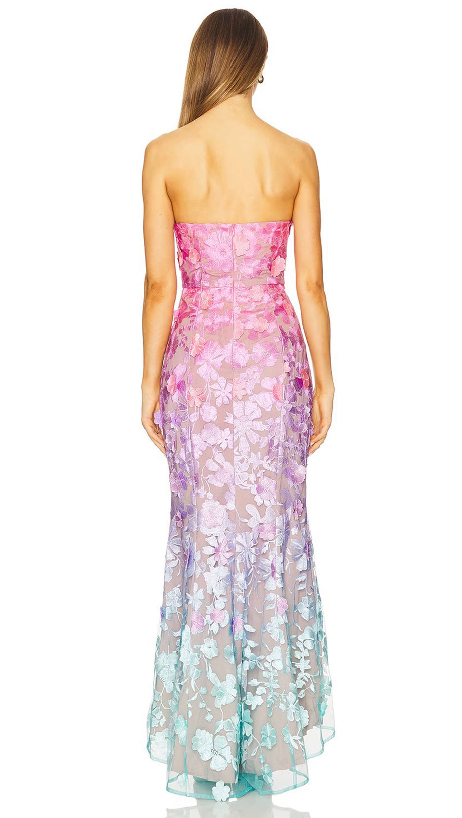 OFF-SHOULDER SLEEVELESS GRADIENT DRESS