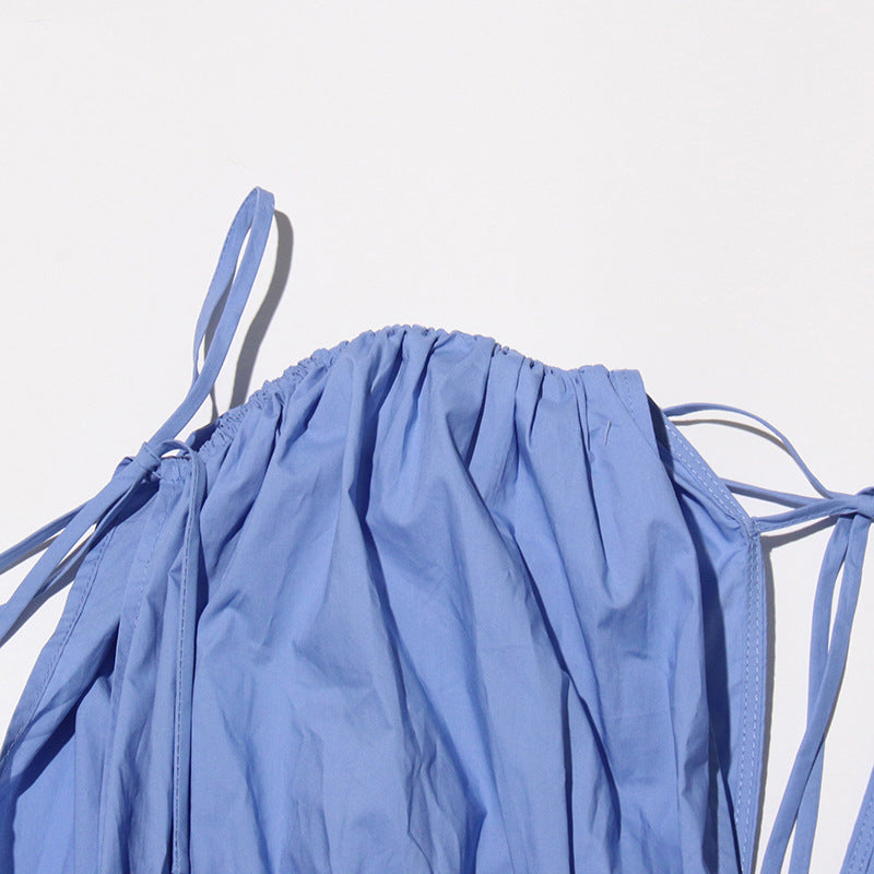 ABITO MIDI CON APPLICAZIONI PATCHWORK BLU