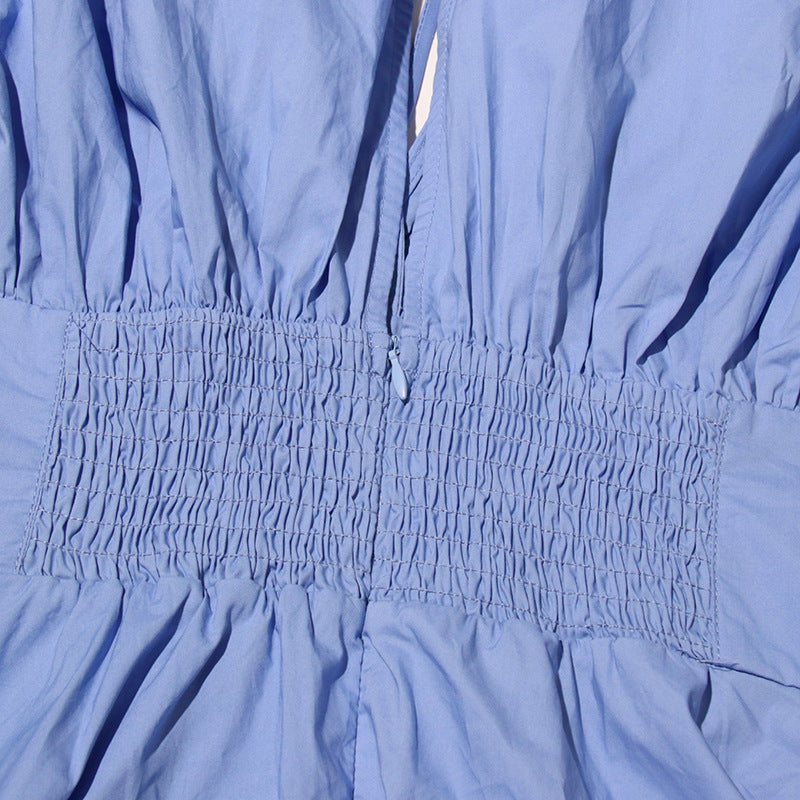 ABITO MIDI CON APPLICAZIONI PATCHWORK BLU