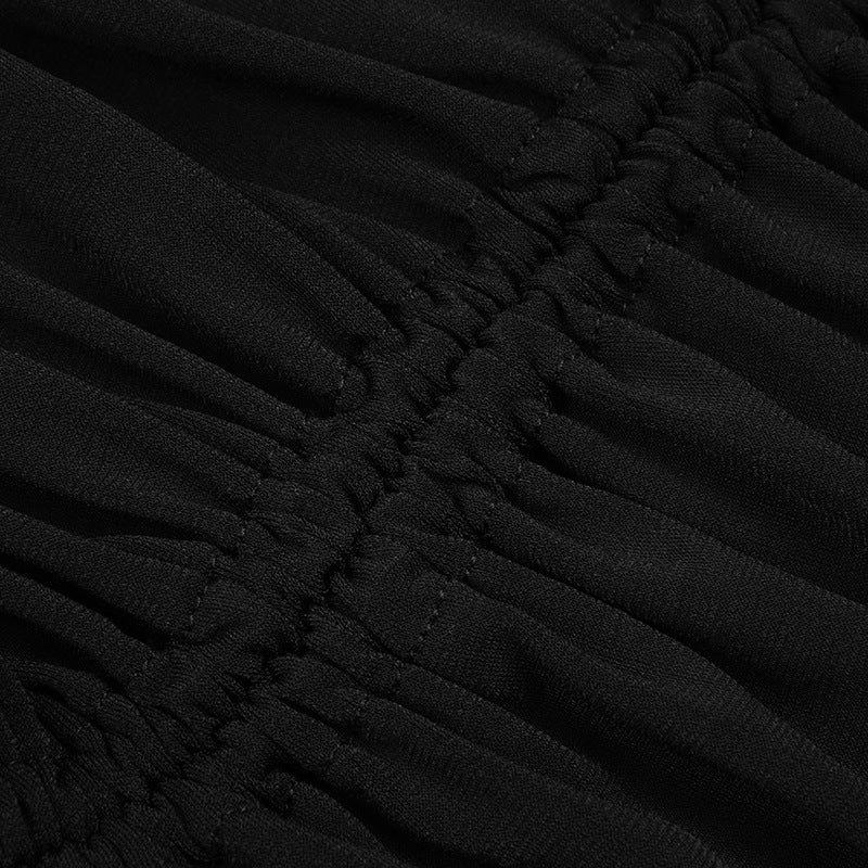 Französisches schwarzes Sling-Kleid aus Strickbandage 