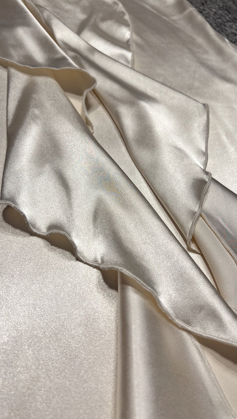 OFF-THE-SHOULDER DRESS V-NECK BACKSTRAP LONG DRESS