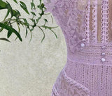 A-line sleeveless lace temperament embroidered court midi dress