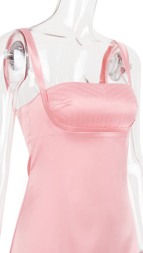 MINI ABITO IN RASO ROSA