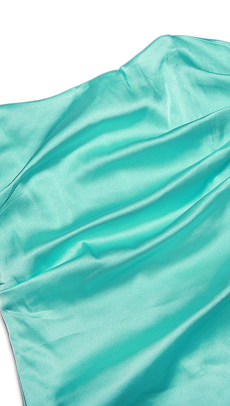 TRÄGERLOSES KORSETTKLEID IN GRÜN 