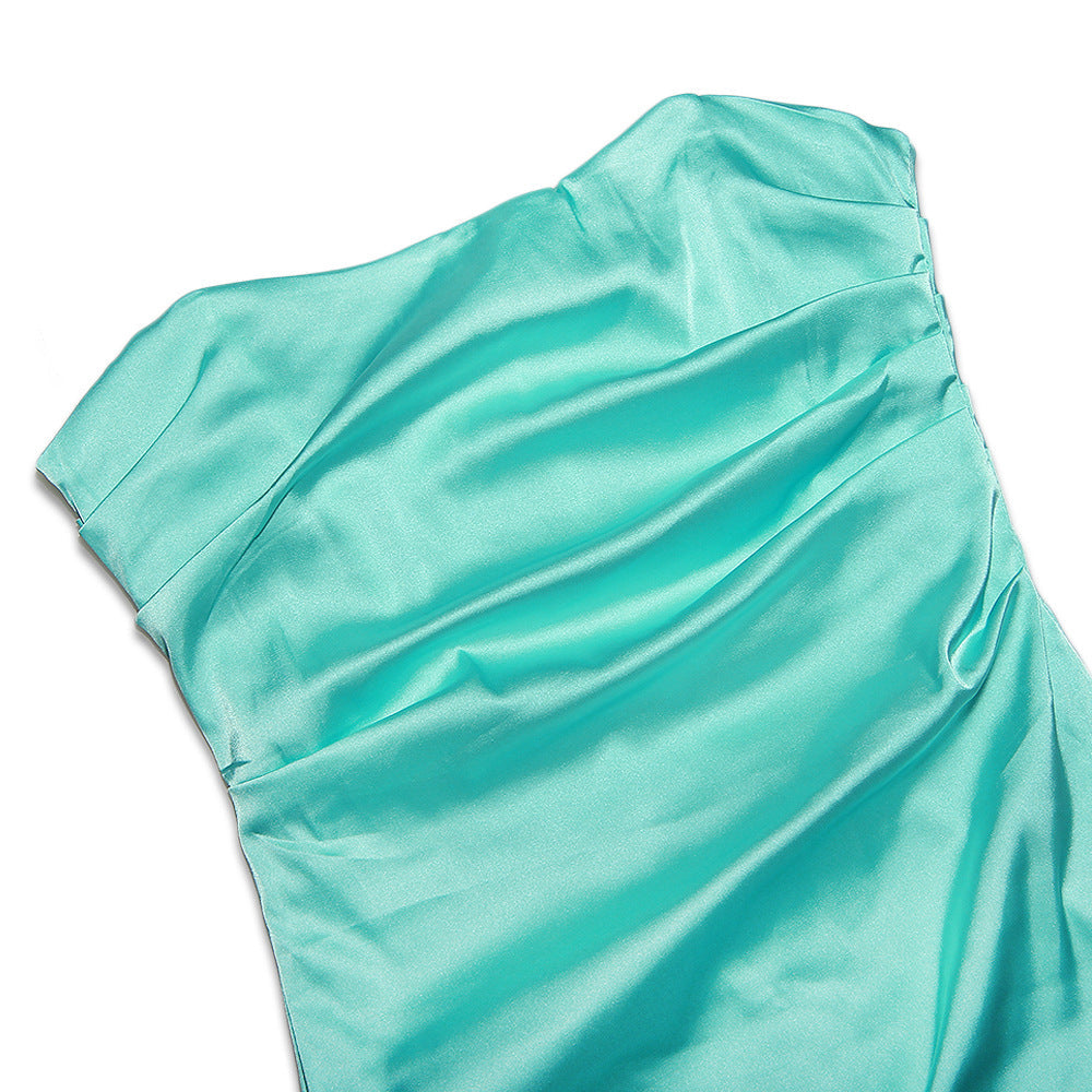 ABITO CORSETTO SENZA SPALLINE IN VERDE 