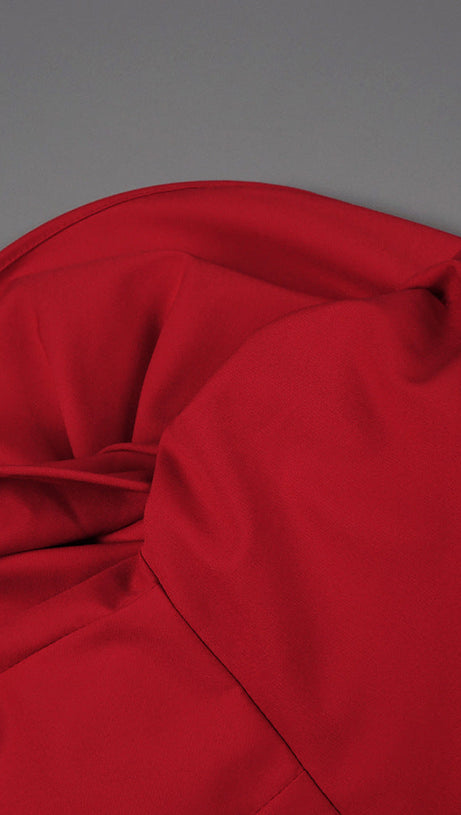 MINI ABITO SCULTURAL ROSE ROSSO