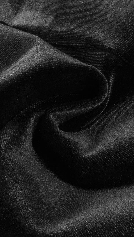 COMPLETO CON GONNA MINI IN VELLUTO A PETALI E SENZA GUANTI - NERO/BIANCO