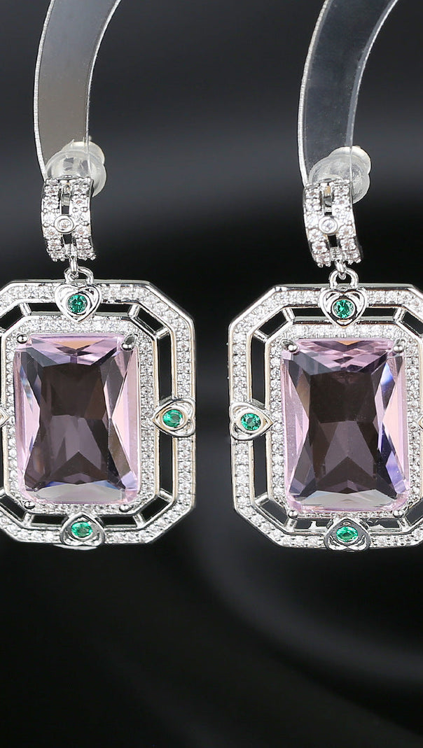 AIIZIE ZIRCON GEOMETRIC EARRINGS - product image