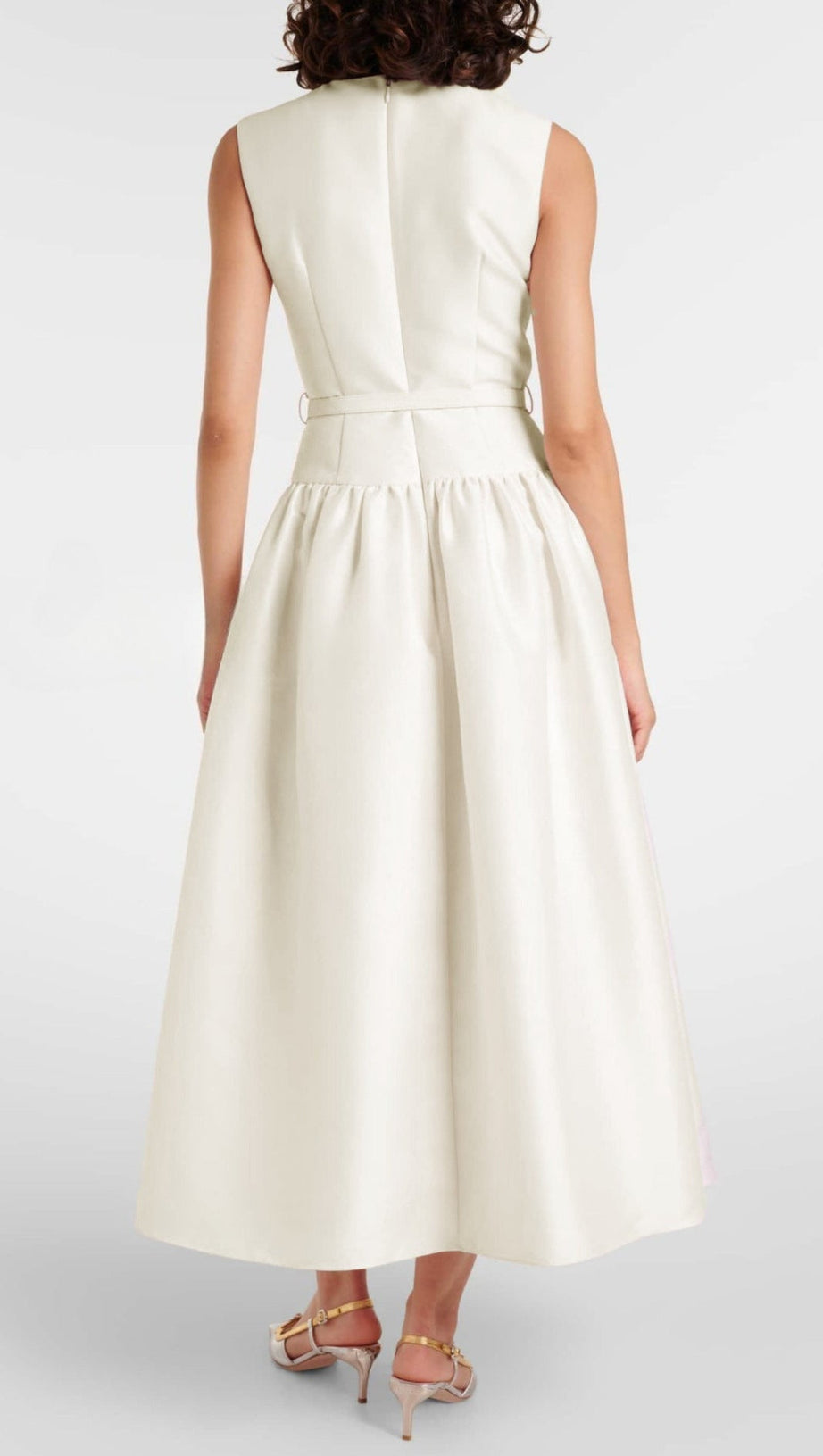 jocelyn Bowknot-Side Bandage Strapless maxi Dress in apricot