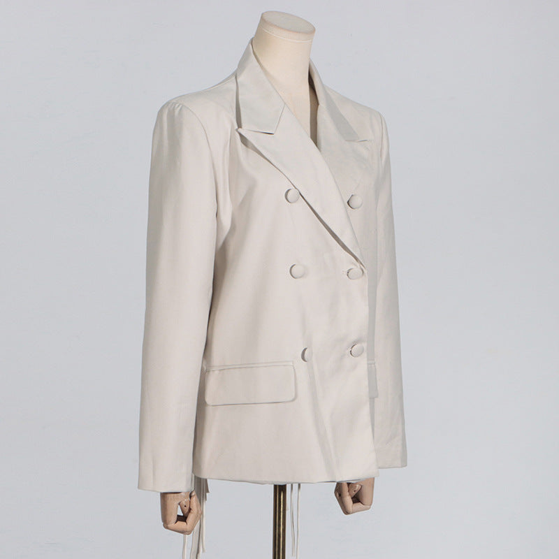 BLAZER VIENNA CON FRANGE E SCHIENA SENZA TAGLIO IN ALBICOCCA