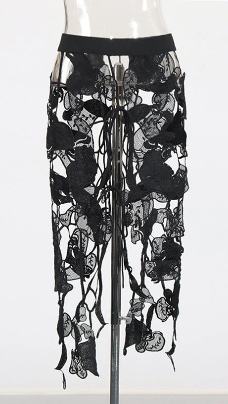 HOLLOW OUT EMBROIDERY SKIRT