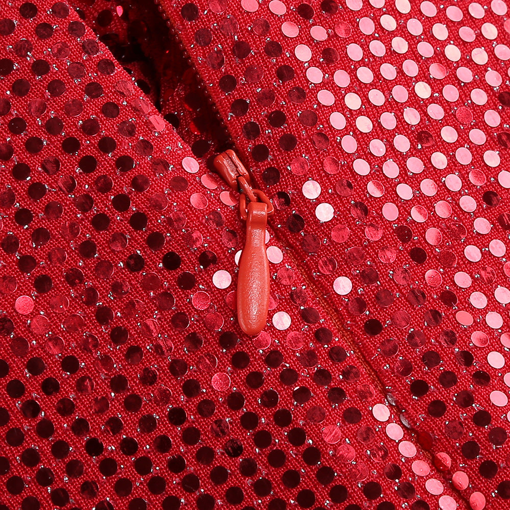 AIIZIE FLOWER EMBELLISHED CUTOUT SEQUIN MAXI DRESS IN RED - product image