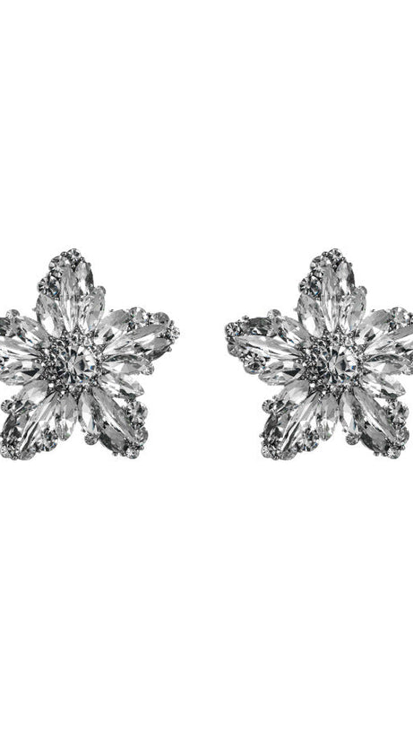 FLOWER RHINESTONE EARRINGS