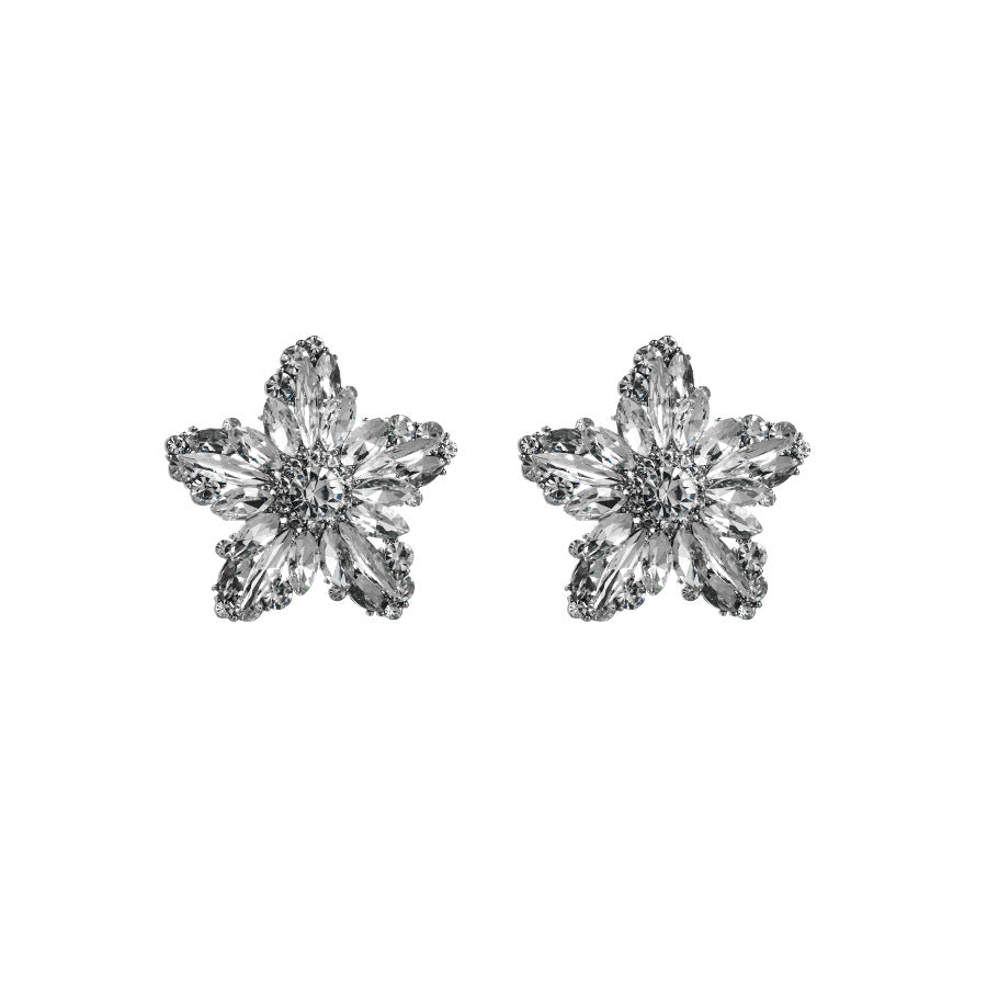 FLOWER RHINESTONE EARRINGS