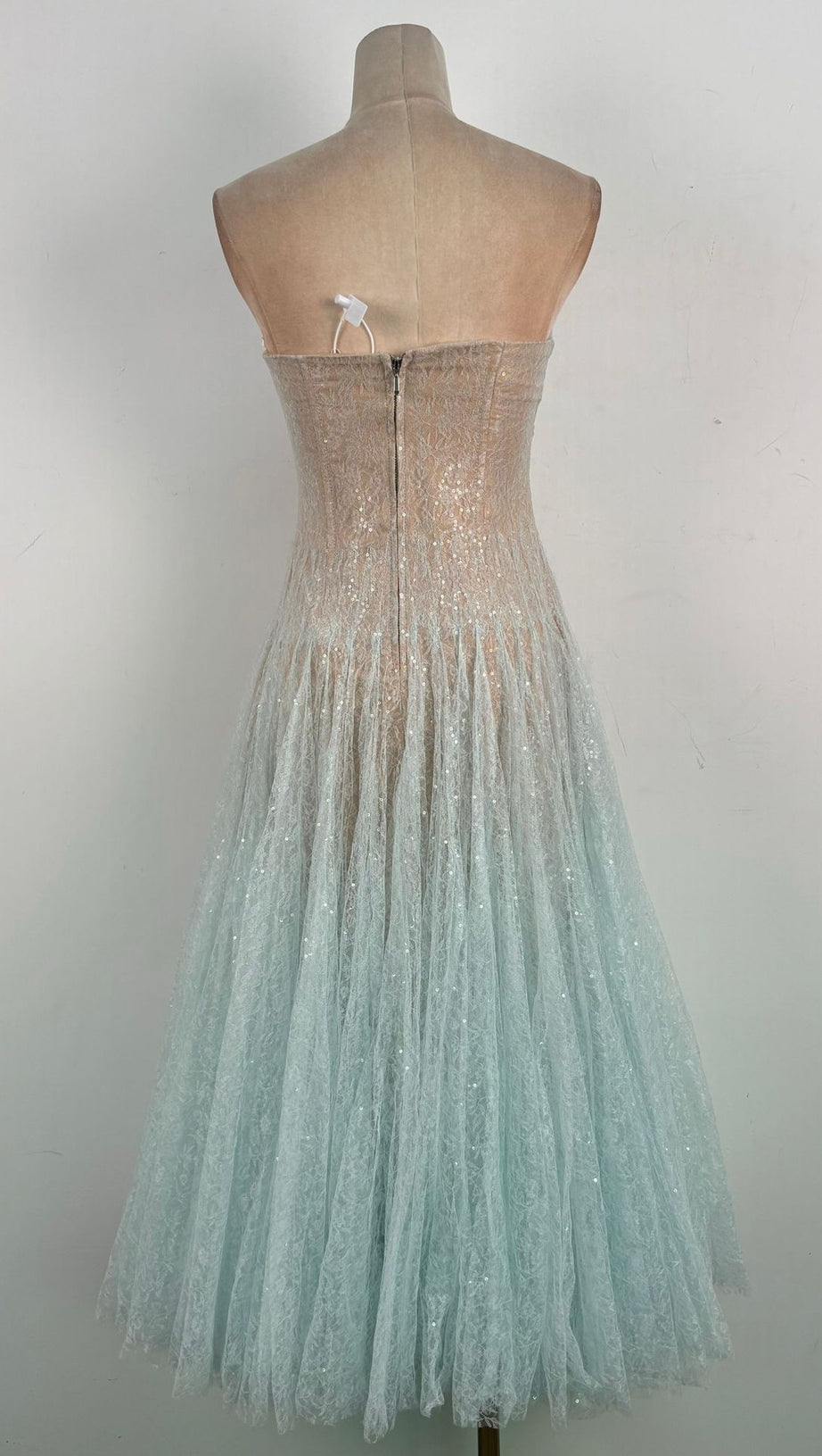 CAROL DRAPED LACE MAXI DRESS IN BLUE