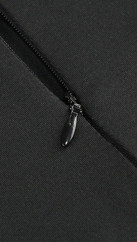 SNAKE STRAP CRYSTAL MAXI DRESS BLACK