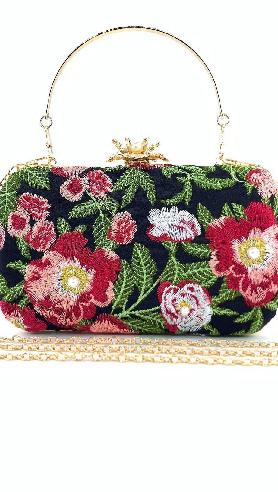 EMBROIDERED BEADING CLUTCH