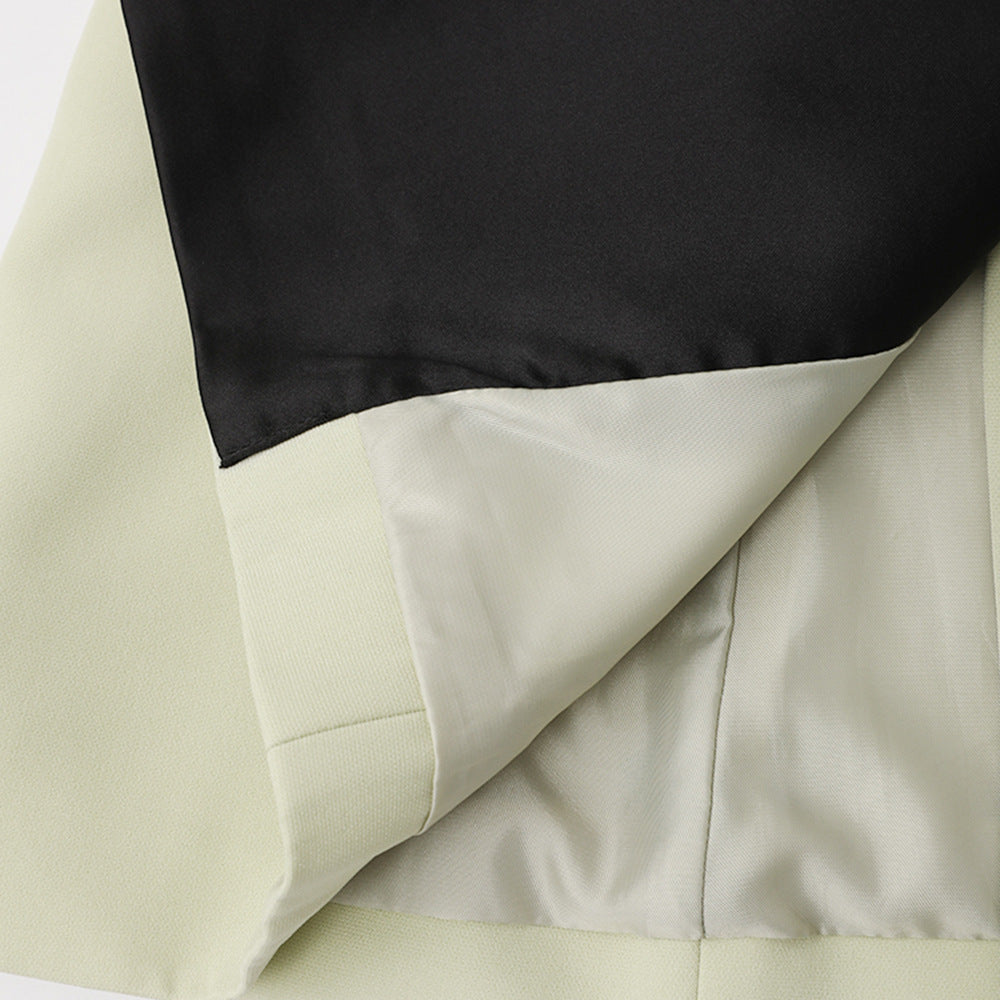 AIIZIE SOPHIA V-NECK DOUBLE-BREASTED JACKET SKIRT IN GREEN - product image