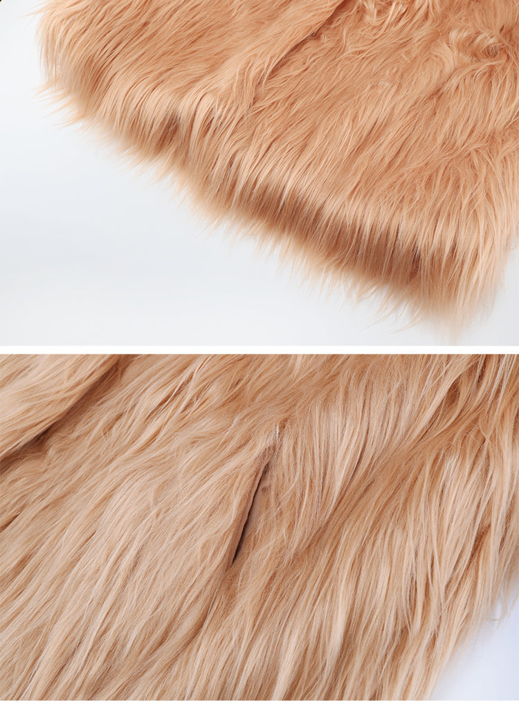 AIIZIE NUDE PINK FUR COAT - product image