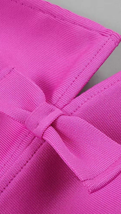 STRAPLESS HOLLOW OUT MAXI BANDAGE DRESS