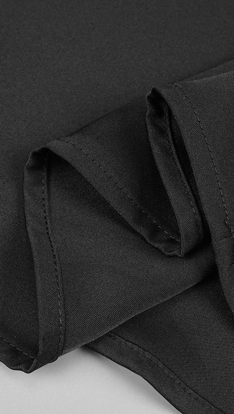 SILK CROP TOP MAXI SKIRTS 2 PIECES SETS IN BLACK