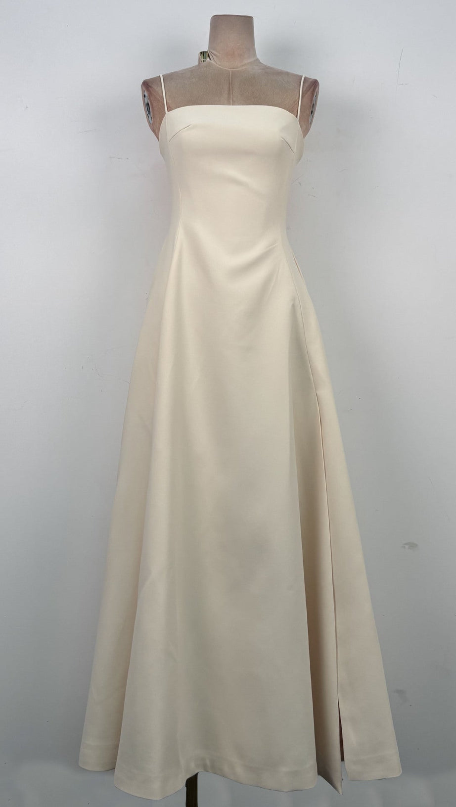 Tulle splicing bow sleeveless maxi dress - ivory