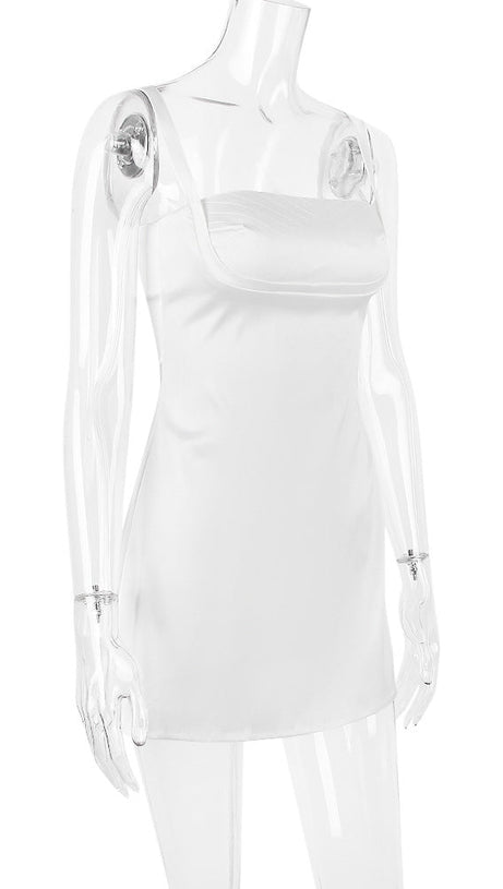 SATIN VINTAGE CREAM MINI DRESS