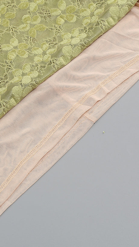 Grüne Midikleider mit Spitze und Kristallen