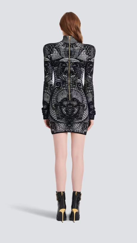 Figurbetontes Minikleid mit Grafikprint