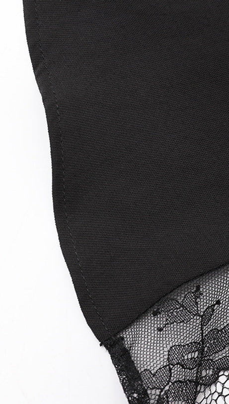 Melany – Durchsichtiges Schnürhemd in Schwarz