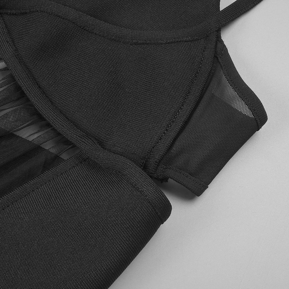 ABITO LUNGO IN MAGLIA CON SPACCO SUL RETRO NERO