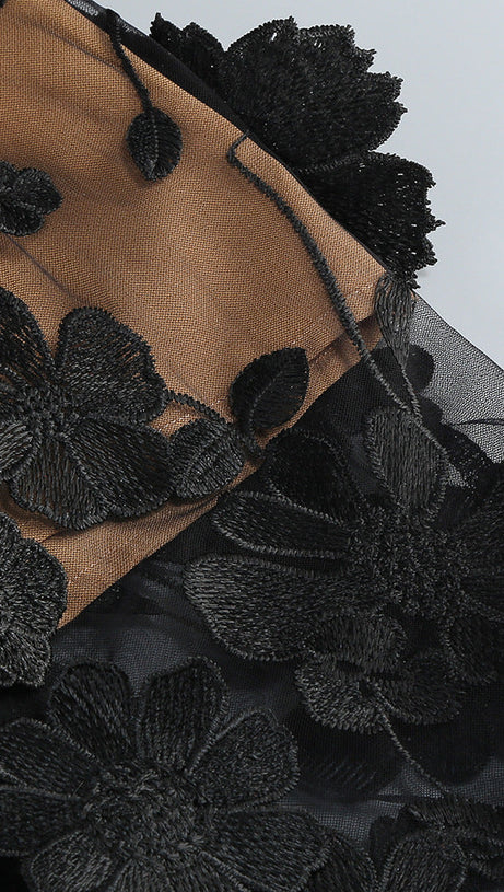 JASMINE STRAPLESS BLACK MAXI DRESS