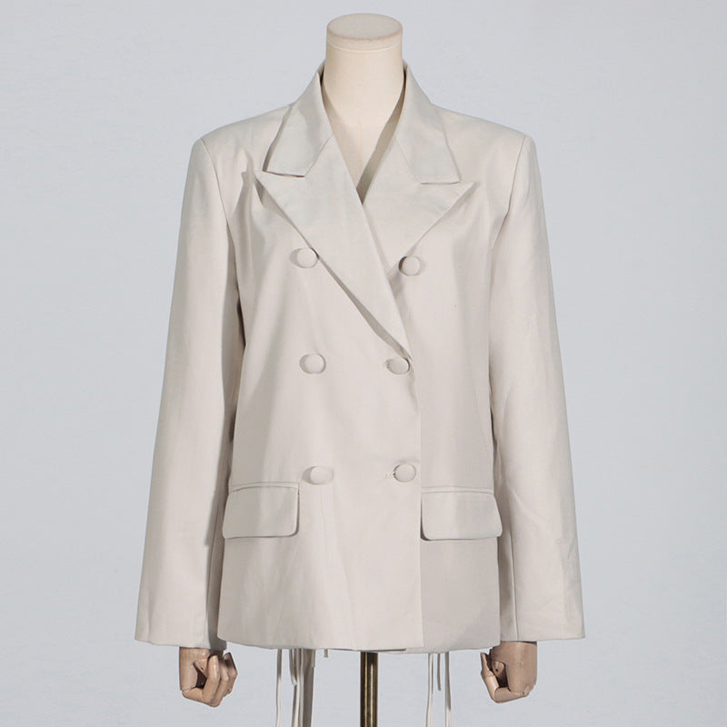 BLAZER VIENNA CON FRANGE E SCHIENA SENZA TAGLIO IN ALBICOCCA