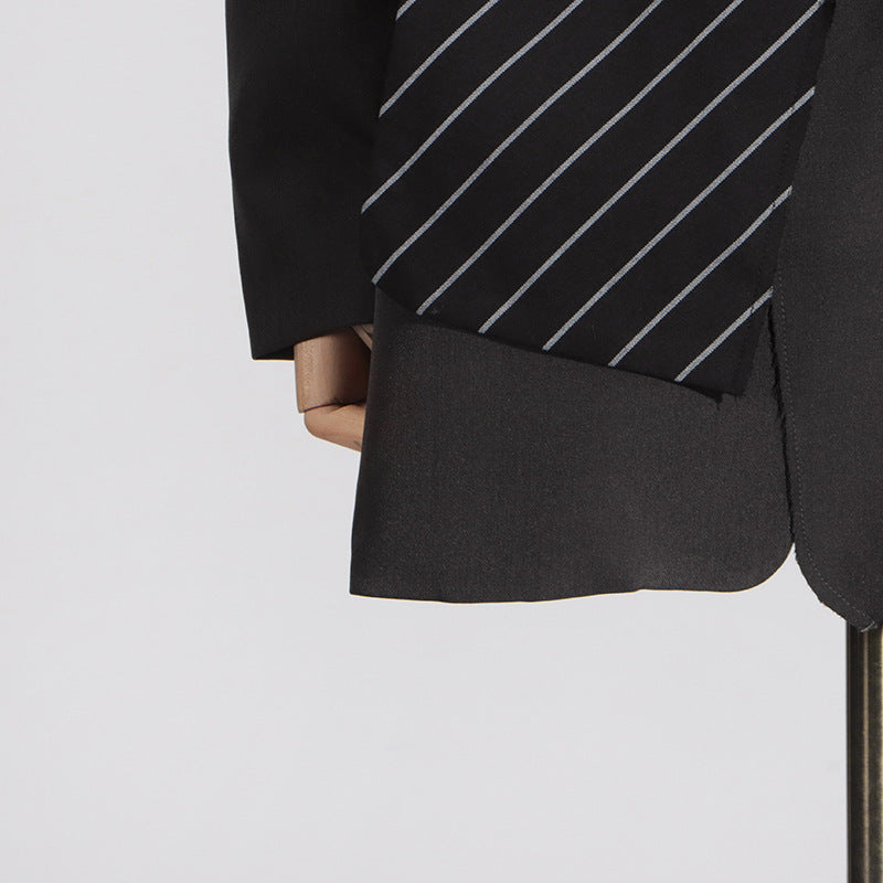 GRACE DECONSTRUCTED NADELSTREIFEN-MINIKLEID AUS WOLLMISCHUNG IN SCHWARZ