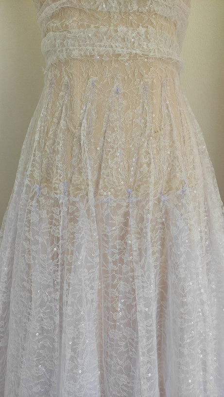 CAROL DRAPED LACE MAXI DRESS IN VIOLET