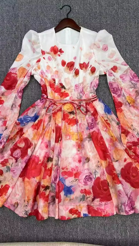 ABITO CORTO MADELINE CON STAMPA FLOREALE MULTICOLORE