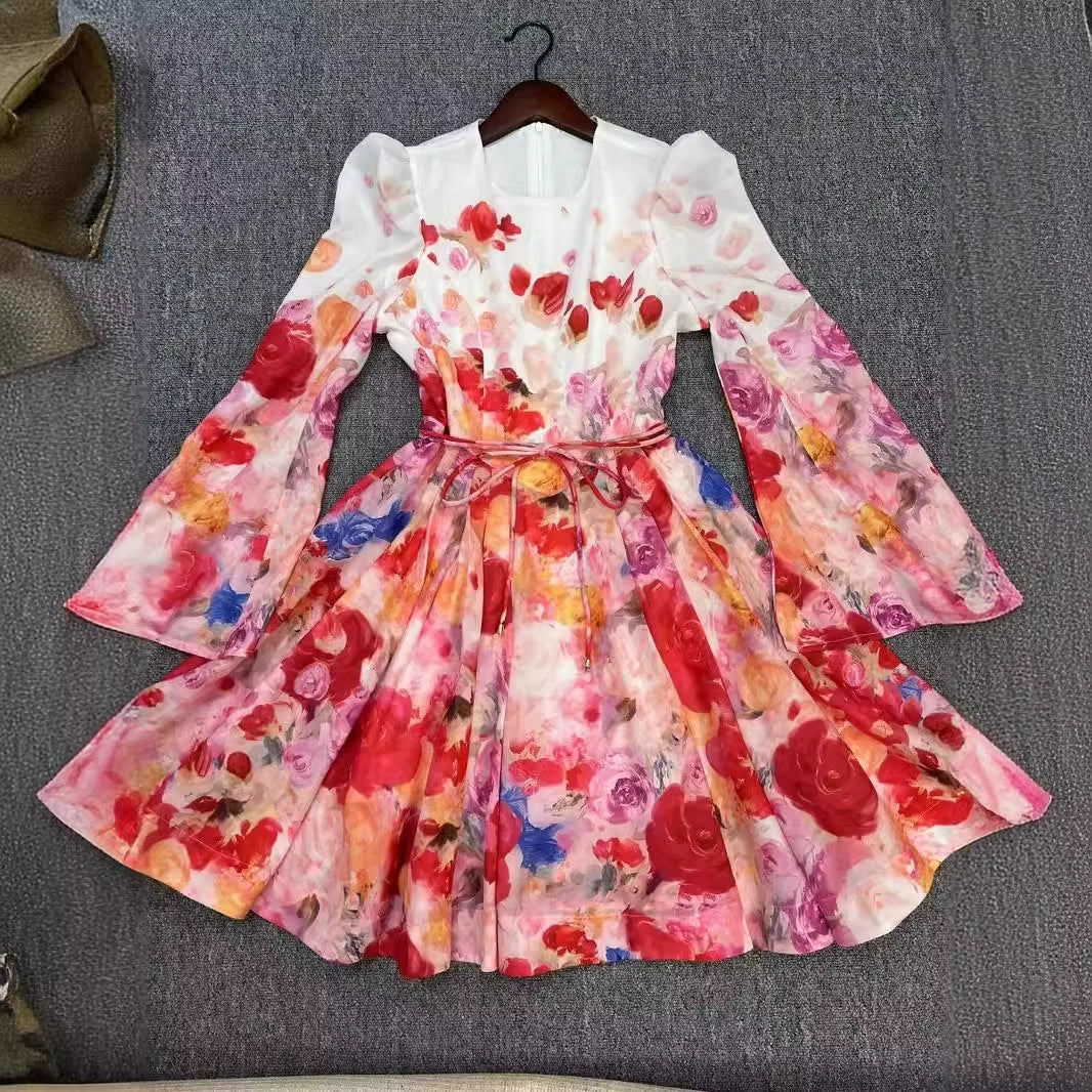 AIIZIE MADELINE MULTICOLOUR FLORAL-PRINT MINI DRESS - product image