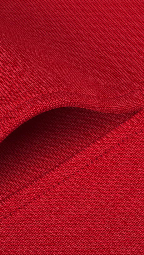 CUTOUT HALTER BACKLESS DRESS IN RED