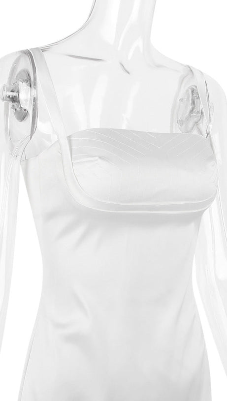 SATIN VINTAGE CREAM MINI DRESS