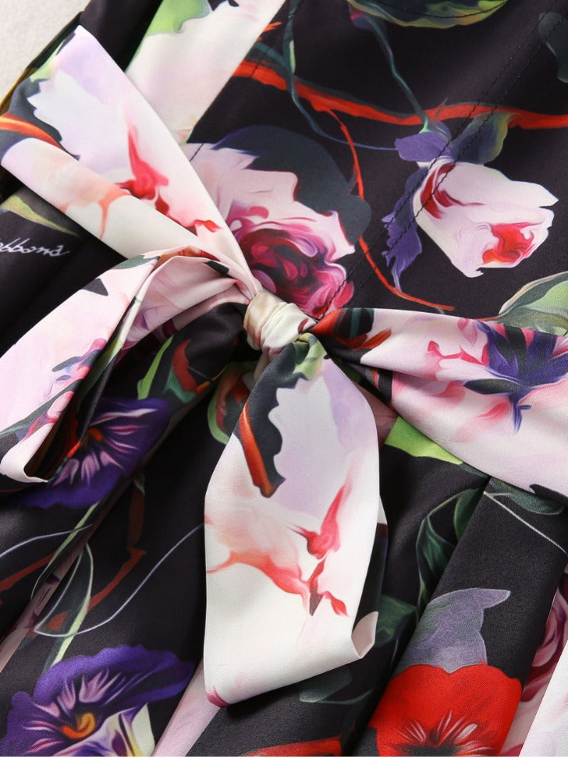 AIIZIE TRUDA MULTICOLOR FLORAL PRINTED MIDI DRESS - product image