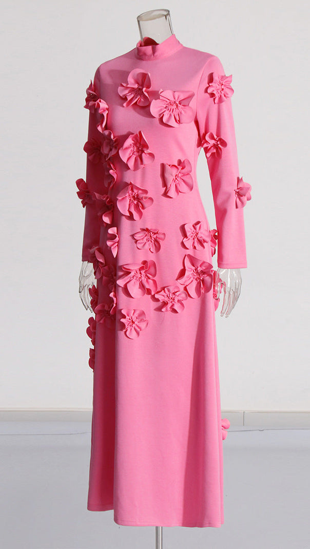 AIIZIE HARRIET FLORAL EMBELLISHED MAXI DRESS IN PINK - product image