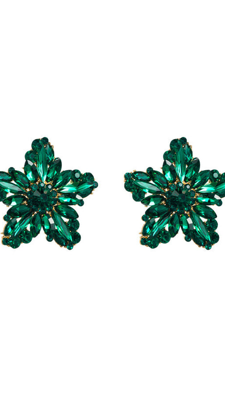 FLOWER RHINESTONE EARRINGS
