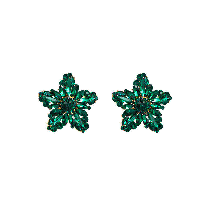 FLOWER RHINESTONE EARRINGS