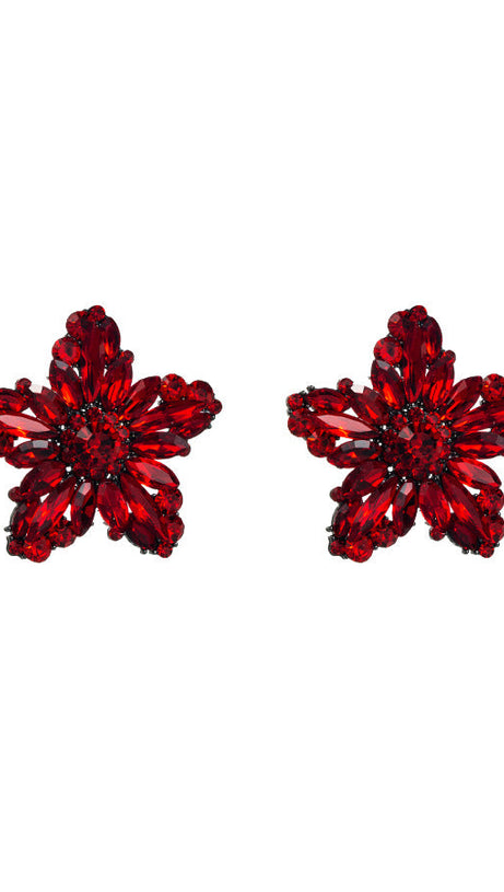 FLOWER RHINESTONE EARRINGS