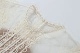 A-line sleeveless lace temperament embroidered court midi dress